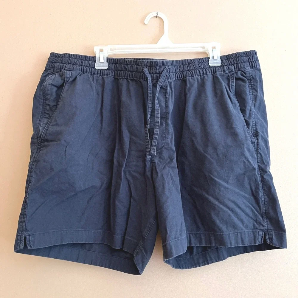 Abercrombie & Fitch Mens XXL Navy Blue Stretch Drawstring Elastic Waist Shorts